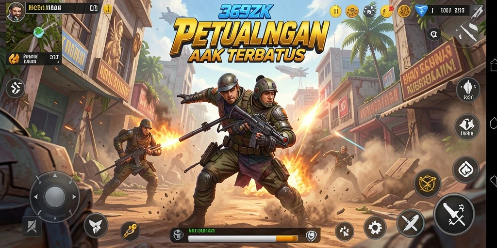 Screenshot gameplay <strong>369ZK</strong> yang menunjukkan pertempuran seru dan grafis menawan.