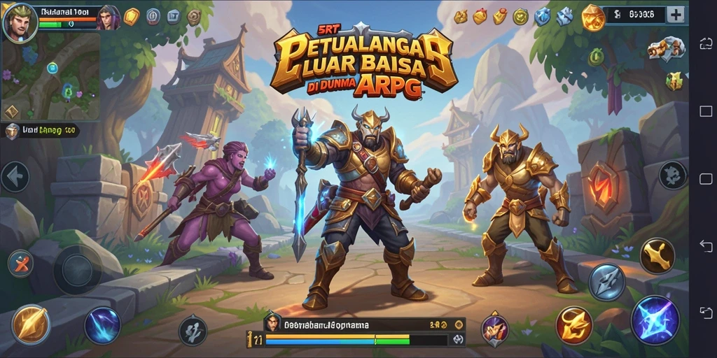 Gambaran aksi epik dalam permainan ARPG 5RT.