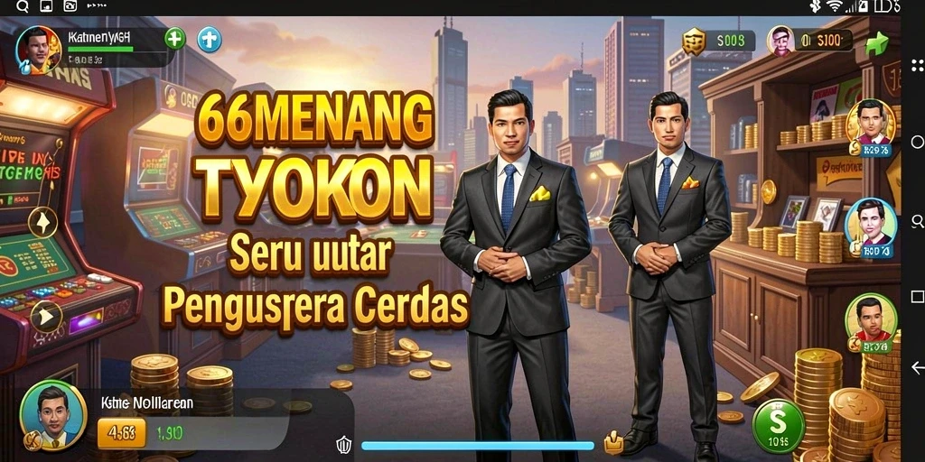 Tampilan gameplay seru dalam 66MENANG yang menantang pengelolaan bisnis.