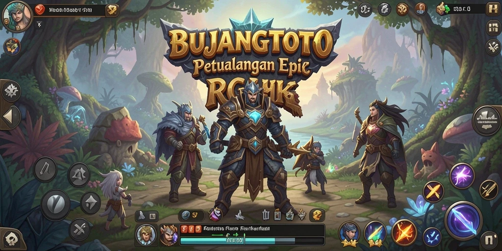 Tampilan seru gameplay RPG BUJANGTOTO dengan pertarungan epik.
