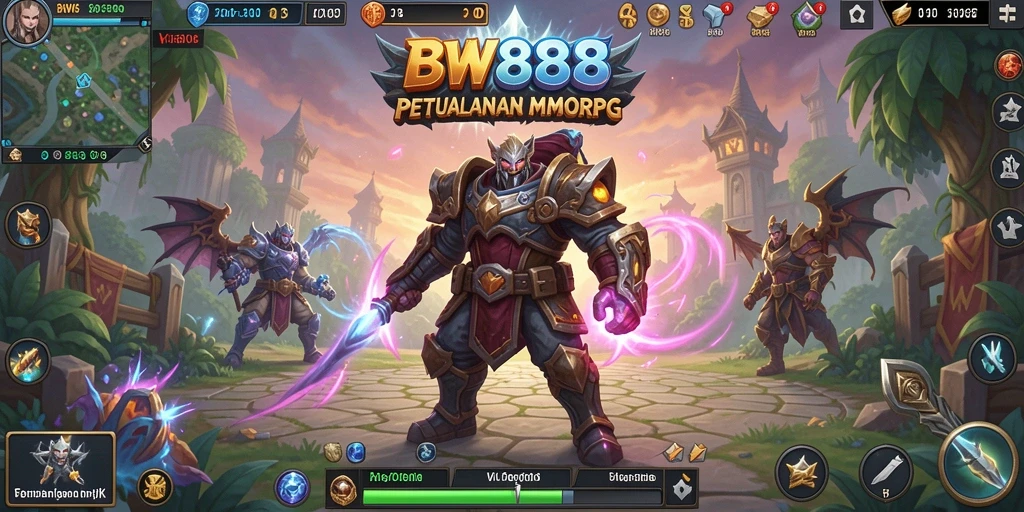 Gameplay BW888 menampilkan pertarungan epik di dunia fantastis.