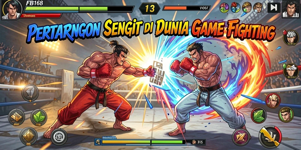 Tampilan epic pertarungan karakter dalam FB168 yang seru.