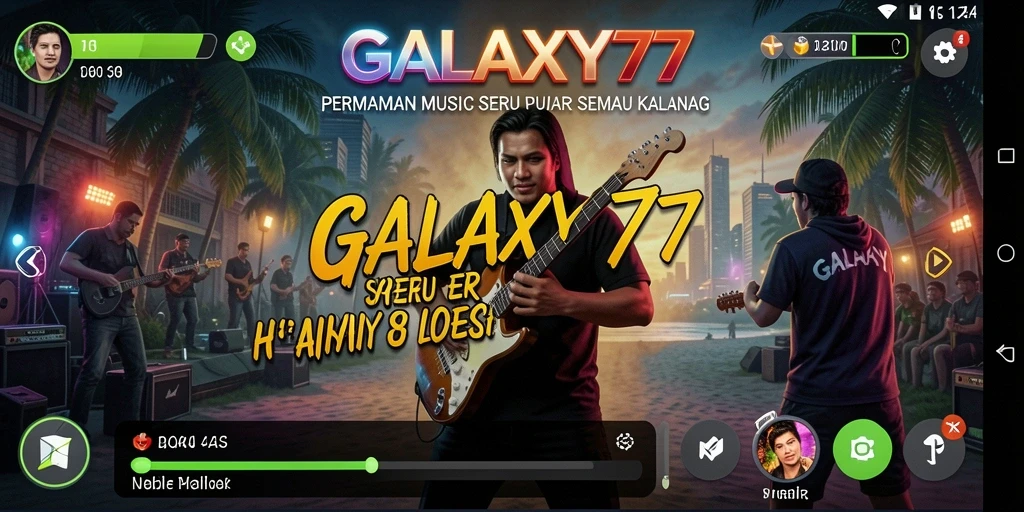Tampilan gameplay yang menarik di GALAXY77 saat bermain musik.