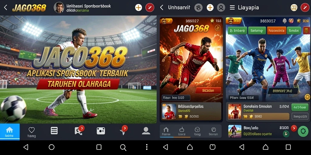 Tampilan antarmuka yang modern dan menarik dalam aplikasi Sportsbook.