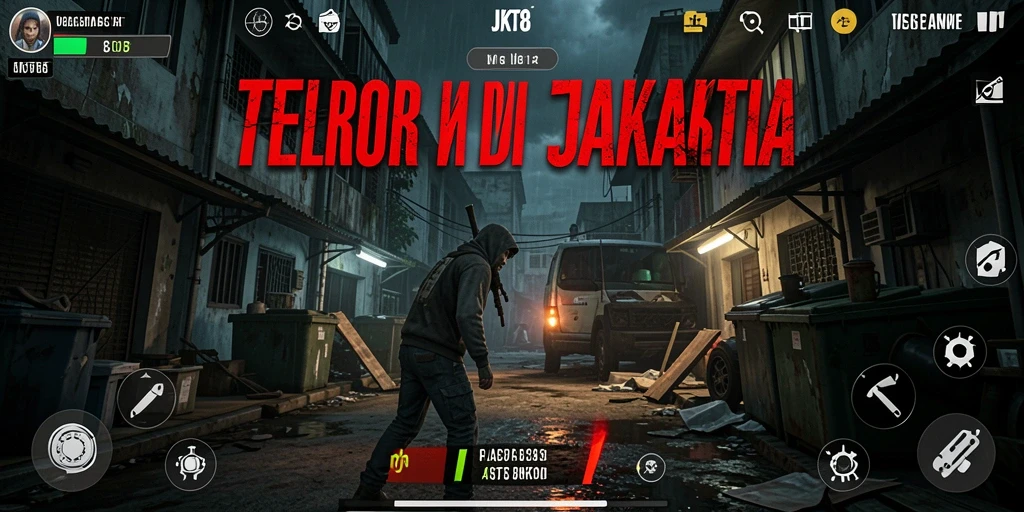 Screenshot menampilkan suasana mencekam dalam JKT8.