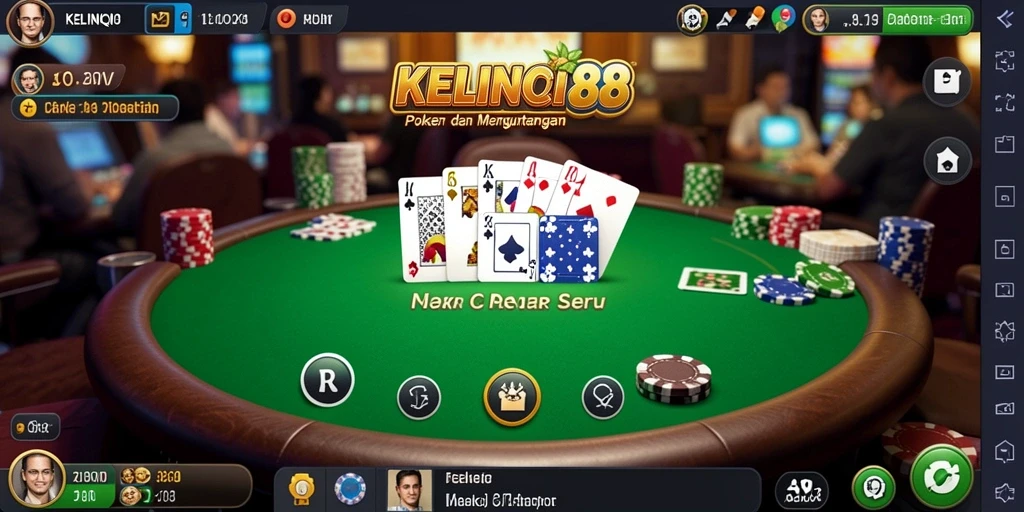 Tampilan permainan poker menegangkan di KELINCI88.