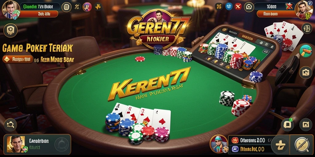Screenshot gameplay KEREN77 menunjukkan pemain bersaing dalam Poker online.