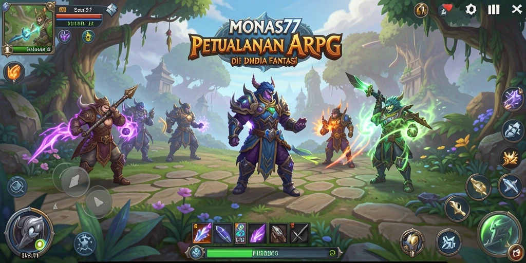 Tampilan gameplay menarik di MONAS77 dengan pertarungan seru dan grafis menawan.