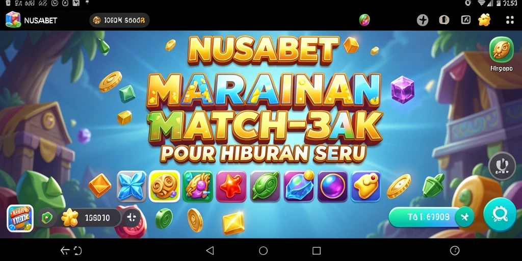 Tampilan gameplay NUSABET dengan aksi seru mencocokkan buah.