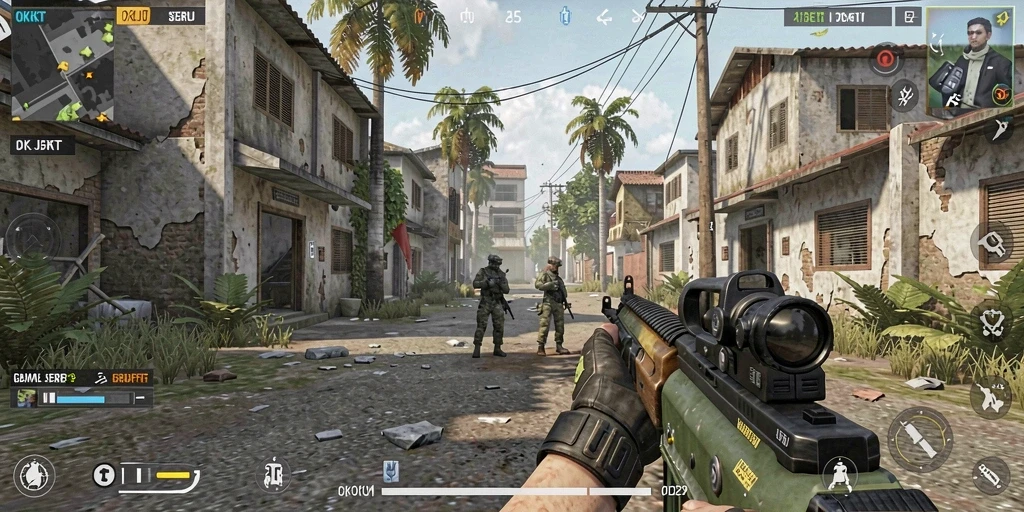 Gameplay seru OKJKT menampilkan pertempuran FPS yang mendebarkan.