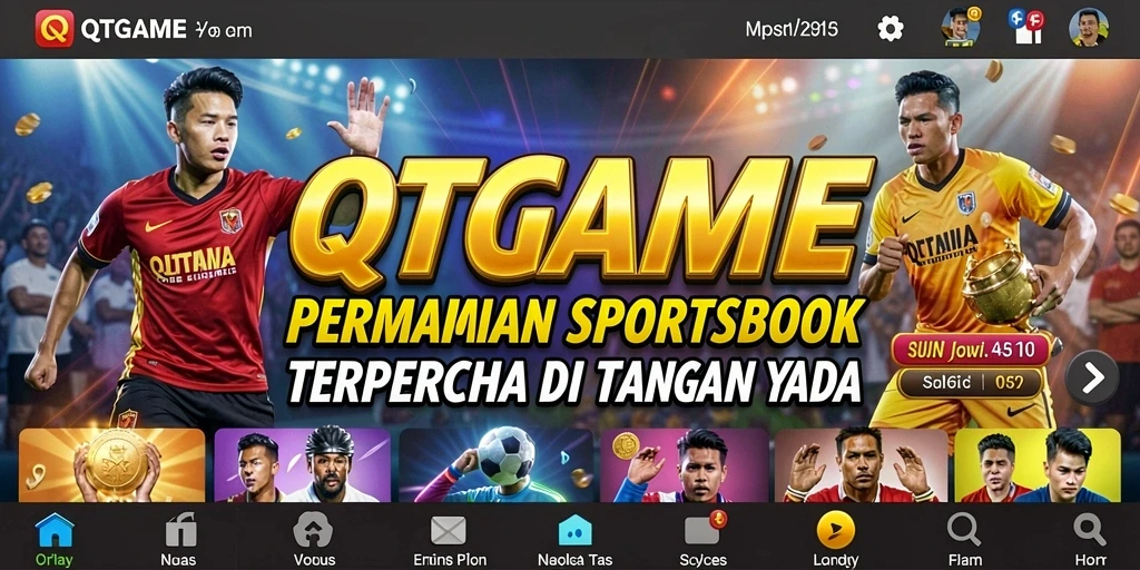 Screenshot gameplay QTGAME yang menunjukkan taruhan olahraga.