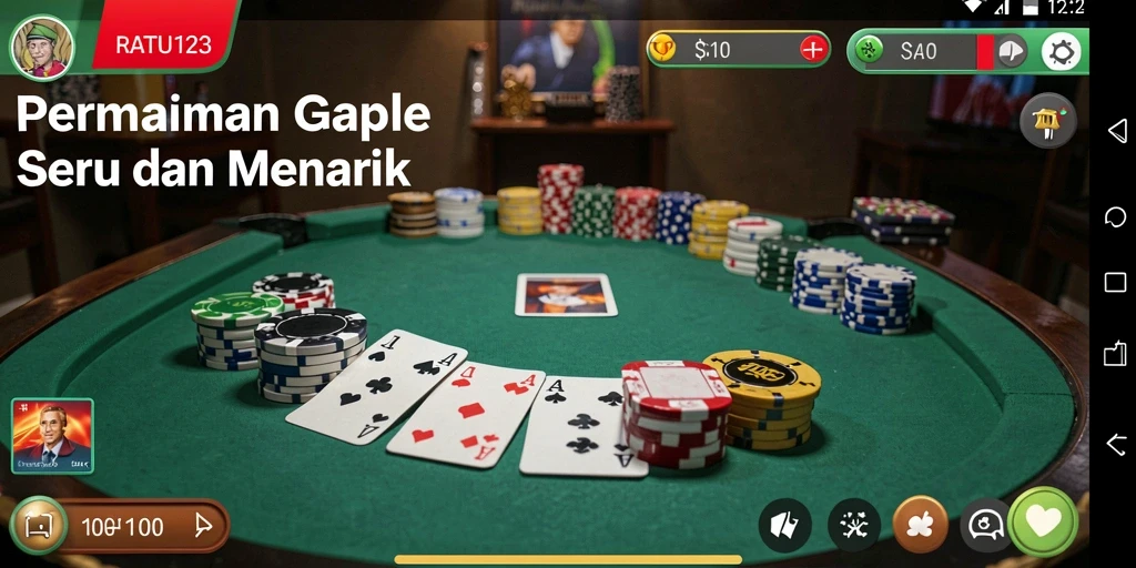 Tampilan gameplay Gaple yang menarik dan interaktif di RATU123.