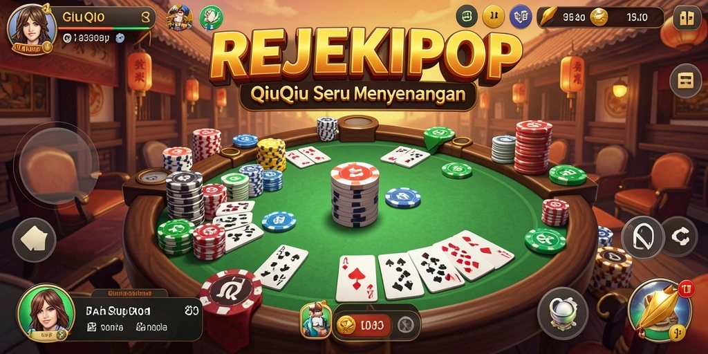 Tampilan menarik gameplay QiuQiu di REJEKIPOP.