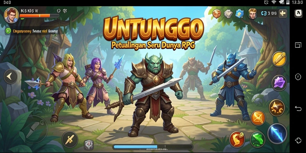 Tampilan menakjubkan dari gameplay RPG UNTUNGGO yang mengasyikkan.