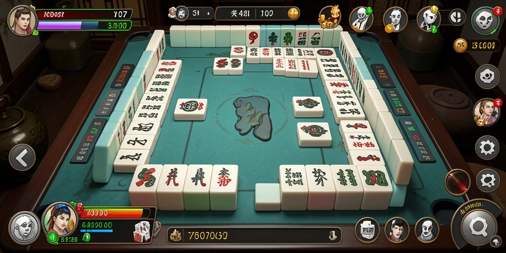 Tampilan gameplay V07 yang seru dalam permainan Mahjong.